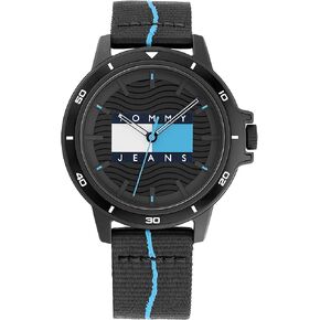 Tommy Hilfiger Men's Quartz Plastic & Aluminum and #Tide Ocean Recycled Plastic Nylon Strap Watch, Color: Black (Model: 1791999)