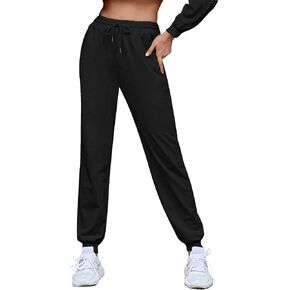 Ropamodita Women's Solid Cotton-Blend Loose Drawstring High Waist Jersey Jogger Athletic Sweatpants Workout Trousers in Saudi Arabia