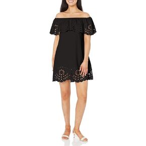 Floerns Women's Off Shoulder Ruffle Loose Tunic Shift Dress