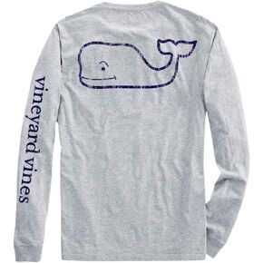 vineyard vines Boys' Long Sleeve Vintage Whale Pocket T-Shirt, Grey Heather, 3