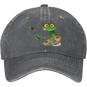 Frog Artist Vintage Distressed Adjustable Washed Denim Low Profile Mens Dad Trucker Hat Baseball Ball Cap for Men in Kuwait