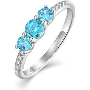 STARCHENIE 3-Stone Ring for Women | 925 Sterling Silver Wedding Engagement Band | Promise Ring for Her