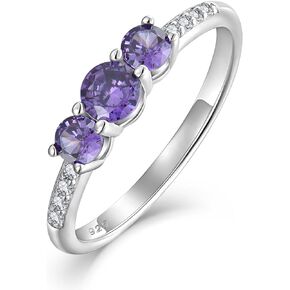 STARCHENIE 3-Stone Ring for Women | 925 Sterling Silver Wedding Engagement Band | Promise Ring for Her