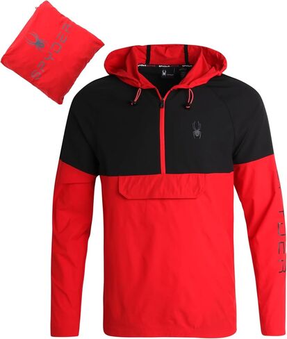 سترة Spyder الرجالية - سترة واقية من الرياح Anorak خفيفة الوزن والأداء وقابلة للتمزق - بلوفر بغطاء للرأس بسحاب ربع نشط (S-XL) in Saudi Arabia