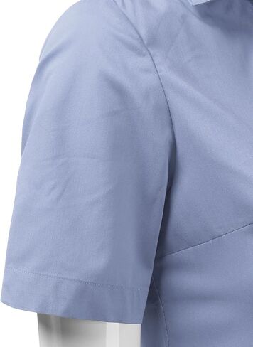 DOUBLJU Slim Fit Plain Classic Shirts Short Sleeve Button Down Collared Dressy Casual Work Blouse for Womens with Plus Size in Saudi Arabia