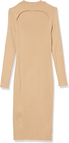 The Drop Women's Chantal Midi Bodycon Fitted Cutout Rib Dress in Saudi Arabia
