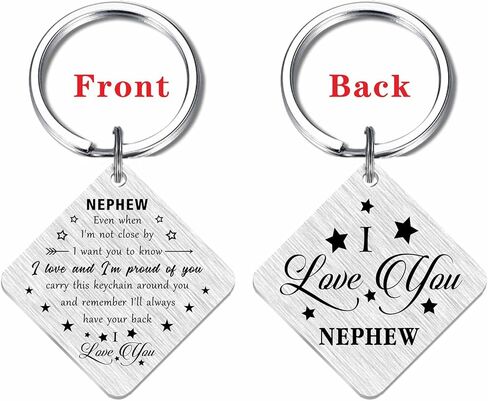 SOUSYOKYO I Love My Nephew Gifts من Auntie Aunt، أفضل سلسلة مفاتيح لعيد الميلاد لابن أخ، أفكار هدايا عيد ميلاد ابن أخي المفضلة، هدية سلسلة مفاتيح لعيد الحب لتخرج ابن أخينا in Kuwait