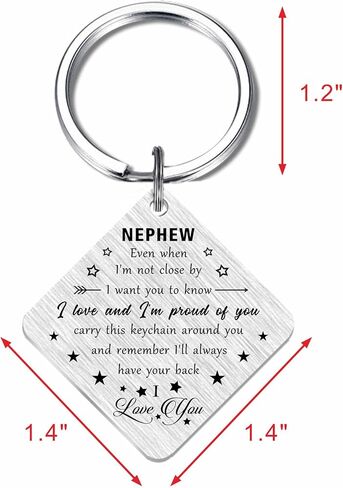 SOUSYOKYO I Love My Nephew Gifts من Auntie Aunt، أفضل سلسلة مفاتيح لعيد الميلاد لابن أخ، أفكار هدايا عيد ميلاد ابن أخي المفضلة، هدية سلسلة مفاتيح لعيد الحب لتخرج ابن أخينا in Kuwait