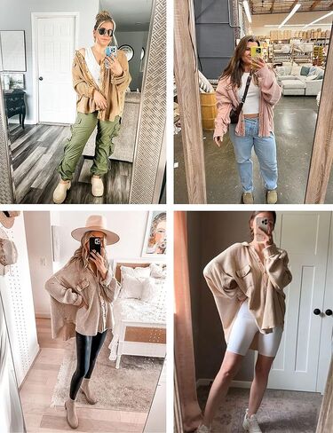 سترة Freyhem النسائية ذات الحجم الكبير من نسيج الوافل وسترة كشفية واحدة للصديق بأزرار سفلية وأكمام طويلة دولمان in Kuwait