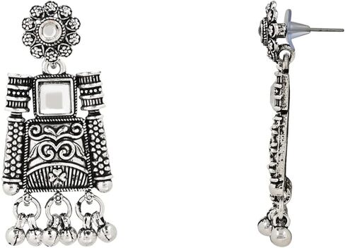 I Jewels Antique Silver Oxidized Ethnic Indian Wedding Bollywood Afghani Choker Necklace Jewellery Set for Women (MC139OX) in Saudi Arabia