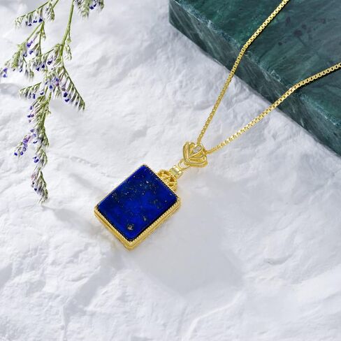 Lapis lazuli Necklace Jewelry Sterling Silver Blue Lapis Pendant Necklaces Boho Gifts for Women in Saudi Arabia