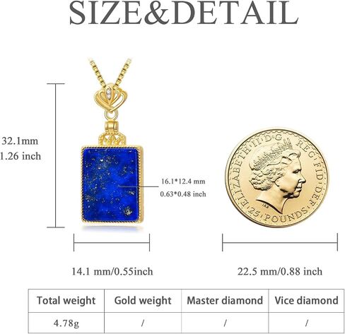 Lapis lazuli Necklace Jewelry Sterling Silver Blue Lapis Pendant Necklaces Boho Gifts for Women in Saudi Arabia
