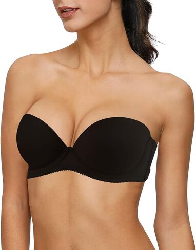 Women's Strapless Push Up Thick Padded Bra with Convertible Clear Straps Underwired Lift Up Supportive T-Shirt Bras in Saudi Arabia