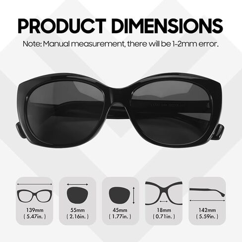 نظارات شمسية مستقطبة عصرية من LVIOE للنساء، نظارة شمسية كلاسيكية من Jackie O Cat Eye للقيادة، حماية من الأشعة فوق البنفسجية 400 LS1722 in Kuwait