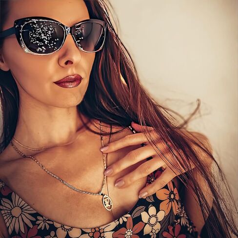 نظارات شمسية مستقطبة عصرية من LVIOE للنساء، نظارة شمسية كلاسيكية من Jackie O Cat Eye للقيادة، حماية من الأشعة فوق البنفسجية 400 LS1722 in Kuwait