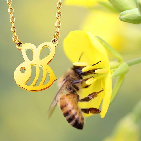 bobauna Bumble Bee Pendant Necklace Honeybee Insect Jewelry Gift For Beekeeper Bee Lover Gardener in Saudi Arabia