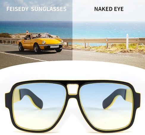 FEISEDY Retro 70s Oversized Pilot Sunglasses Women Men Plastic Vintage Square Frame B2954 in Saudi Arabia