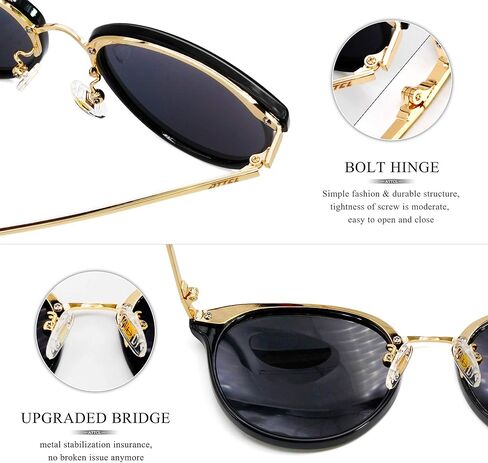 نظارات شمسية دائرية مستقطبة للنساء من ATTCL - إطار معدني للحماية من الأشعة فوق البنفسجية in Kuwait