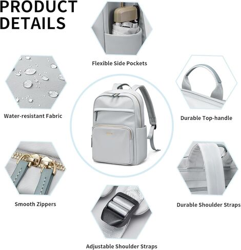 حقيبة ظهر للكمبيوتر المحمول للسيدات من GOLF SUPAGS تناسب حقيبة كمبيوتر محمول مقاس 15 بوصة حقيبة ظهر كاجوال للعمل والسفر والكلية (مشمش) in Kuwait