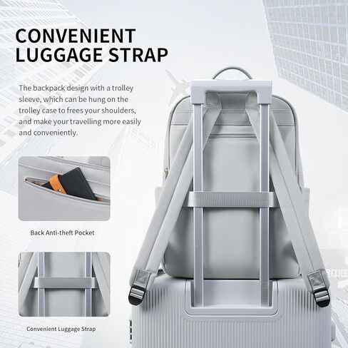 حقيبة ظهر للكمبيوتر المحمول للسيدات من GOLF SUPAGS تناسب حقيبة كمبيوتر محمول مقاس 15 بوصة حقيبة ظهر كاجوال للعمل والسفر والكلية (مشمش) in Kuwait