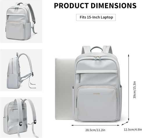 حقيبة ظهر للكمبيوتر المحمول للسيدات من GOLF SUPAGS تناسب حقيبة كمبيوتر محمول مقاس 15 بوصة حقيبة ظهر كاجوال للعمل والسفر والكلية (مشمش) in Kuwait