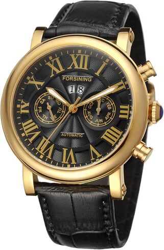 ساعة يد FORSINING للرجال بعلامة تجارية فاخرة بتقويم يومي أوتوماتيكية من الفولاذ المقاوم للصدأ وحزام جلدي FSG9407M3G2 in Kuwait