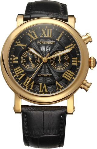 ساعة يد FORSINING للرجال بعلامة تجارية فاخرة بتقويم يومي أوتوماتيكية من الفولاذ المقاوم للصدأ وحزام جلدي FSG9407M3G2 in Kuwait