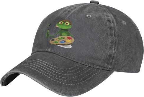 Frog Artist Vintage Distressed Adjustable Washed Denim Low Profile Mens Dad Trucker Hat Baseball Ball Cap for Men in Kuwait