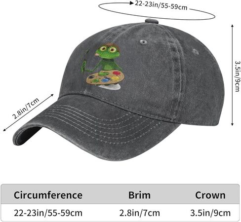 Frog Artist Vintage Distressed Adjustable Washed Denim Low Profile Mens Dad Trucker Hat Baseball Ball Cap for Men in Kuwait