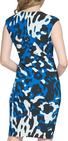 Calvin Klein Women's Knit Maxi Dress, Harbor Blue Multi, Medium in Saudi Arabia