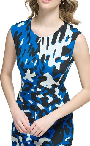 Calvin Klein Women's Knit Maxi Dress, Harbor Blue Multi, Medium in Saudi Arabia