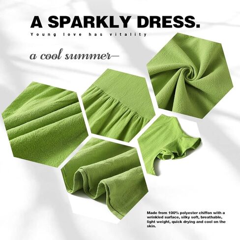 فستان تشيني قصير فضفاض بأكمام مكشكشة ورقبة على شكل حرف V فستان كاجوال فستان صيفي قصير للنساء والفتيات in Kuwait