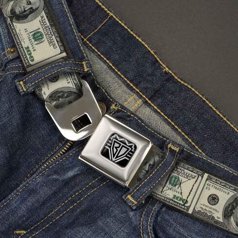 Buckle-Down Seatbelt Belt - 100 Dollar Bills - 1.5" Wide - 32-52 Inches in Length in Saudi Arabia