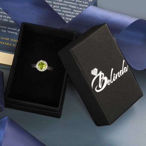 Womens 925 Sterling Silver Classic Solitaire Halo Center 7 mm Round Gemstone Birthstone Fine Jewelry Engagement Wedding Accessory Rings, 1.3 Carat Gemstone in Kuwait