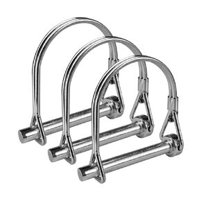 3/8" x 2-3/4" Safety Coupler Pins, D-Locking Pins, Safety Locking Pins, Round Rod Extension Connecting Pin, Iron Fence Pins, Cage Door Axle Locking Pins (3 Pack)