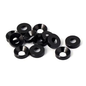uxcell M5 5mm Flat Head Screw Bolt Aluminum Countersunk Washers Black 12 Pcs