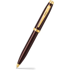 Sheaffer 100 9370 Glossy Coffee Brown Fountain Pen With PVD Gold-Tone Trim - Medium