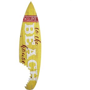 American Art Decor Big Kahuna Surf Club Experienced Surfers Only Shark Bite Surfboard Wall Art Plaque Hawaiian Island Beach Themed Decor Sign for Tiki Bar, Living Room, Garage, Man Cave 60"x15"