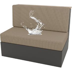 RV Dinette Cushion Covers Camper Seat Cushion Slipcovers Waterproof Stretch Set of 1/2, RV Couch Cover Booth Seat Cover Loveseat Couch Cover Anti-Slip Camper Car Bench Coverseat-Khaki||Set of 1
