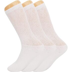 AWS/American Made Diabetic Crew Socks for Men Seamless Loose Fit Socks with Non Binding Top