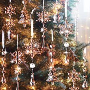 Lanpn 26PCS Christmas Ornaments Crystal Christmas Tree Decoration, Hanging Clear Acrylic Snowflake Icicle Drop Pendants for Xmas Winter Outdoor Indoor Party Decoration Transparent