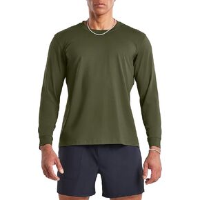 Ouber Men's Gym T-Shirt Sporty Workout Shirt Long Sleeve Casual Tops Athletic Fitness Tee