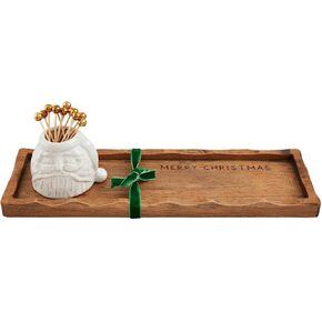 Mud Pie White Christmas Toothpick Tray Set, 4 1/2" x 14"