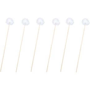 6 قطع من أعواد الأذن من ريش الأوز، مزيل شمع الأذن للاستعمال مرة واحدة، مقبض خشبي، منظف حفر الأذن، عصا ملعقة الأذن، منظف شمع الأذن، أداة تدليك الأذن in Kuwait