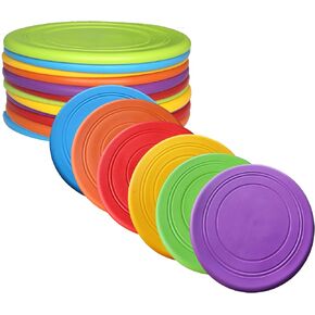 7'' Kids Outdoor Game Flying Discs 12 Pack Party Favors School Teaching Early Education Sports Safe Soft for Toddler Kindergarten Children Colorful