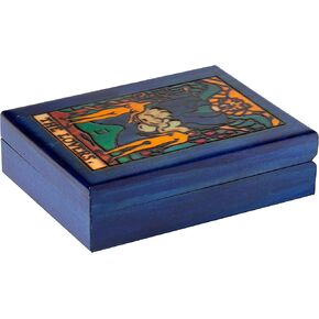 Artisan Owl Polish Handmade The Lovers Tarot Wooden Box with Vivid Colors
