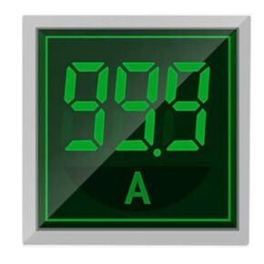 Digital Display AC Current Indicator, 22mm Square Head LED Current Tester 0~100A Ammeter Monitor (Green)