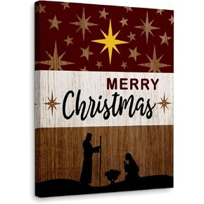 WODMIS Christmas Wall Decor,Christmas Decorations For Bedroom,Merry Christmas Sign Framed Canvas Wall Art,Christmas Pictures For Wall,Christmas Home Decor,Christmas Decorations Wall Decor 16x24