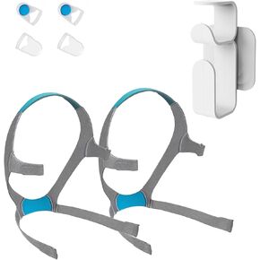 Airfit F20 Headgear and CPAP Hose Hanger, 2-Pack Replacement CPAP Mask Headgear Strap for Airfit/AirTouch F20, CPAP Mask Hook & Tubing Holder for Bed