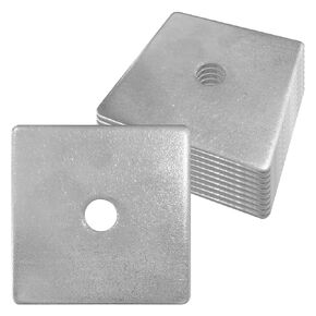 10 Pcs Square Plate Washers 3/8" (ID) x2.4"x2.4", Flat Washer Fastener Fit for 3/8" Bolt, Thickness 3mm, Bearing Plate Square Strut Channel Washer